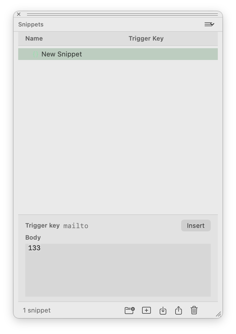 HTML Designer Snippets palette