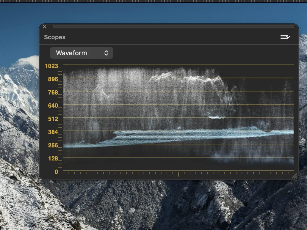 Scopes palette in use over an illustration
