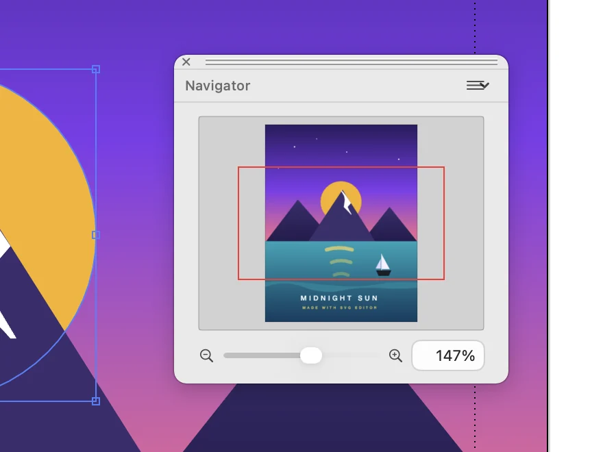 Navigator palette in use over an illustration