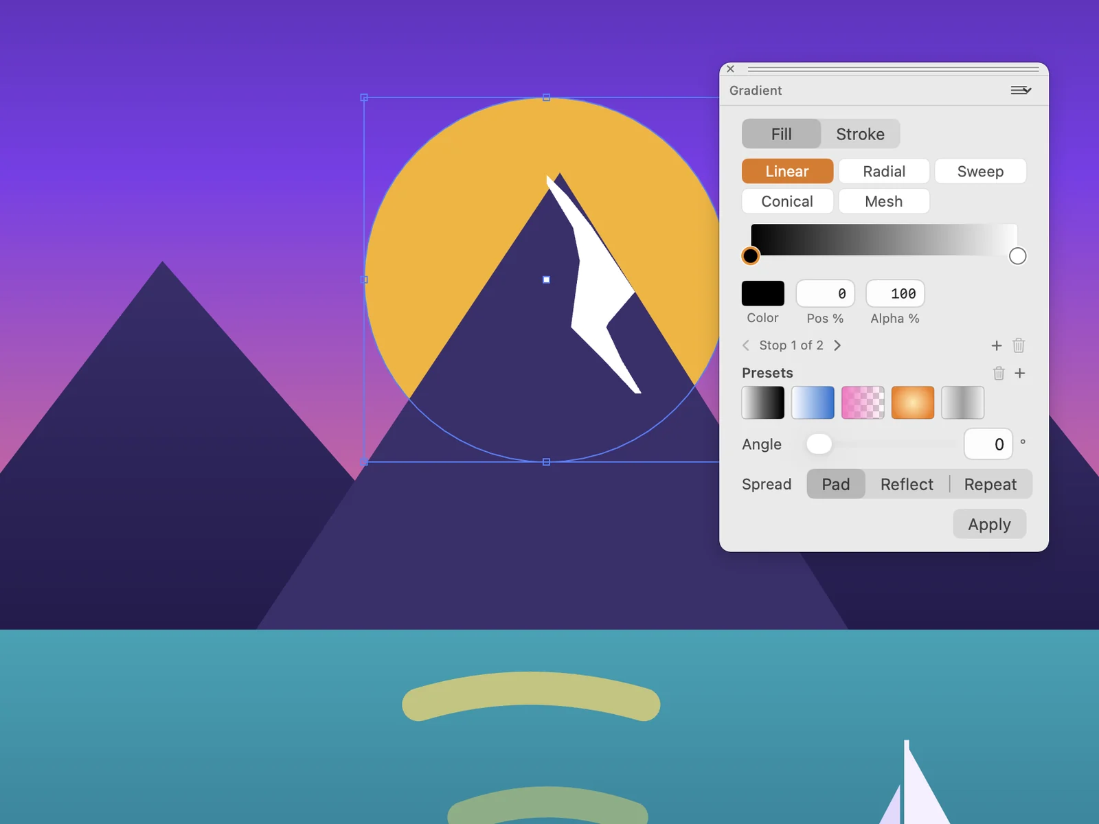 The Gradient palette