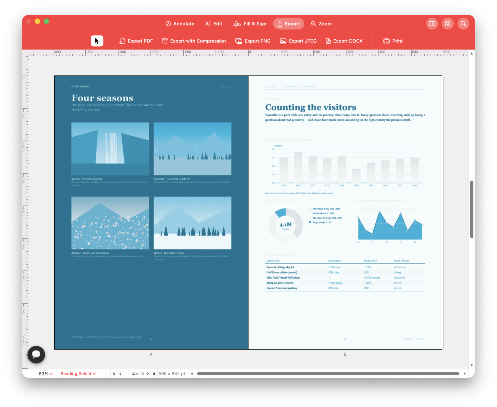 Cyan separation preview of a PDF page in Pdf Editor